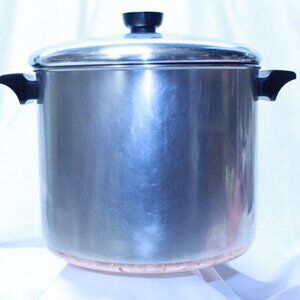 Revere Ware 1801 Vintage Copper Bottom 8 QT Stock Pot W Lid - Clinton, ILL
